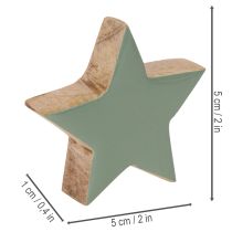 Article Ensemble de 9 étoiles décoratives en bois pour table et rebord de fenêtre, 5 cm.