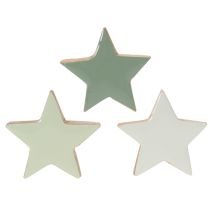 Article Ensemble de 9 étoiles décoratives en bois pour table et rebord de fenêtre, 5 cm.