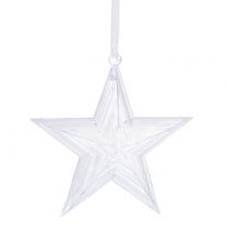 Article Étoile à suspendre en plastique transparent pour décorations de sapin de Noël 12 cm 6 pcs