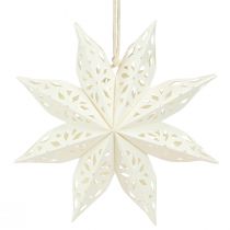 Article Papier à suspendre décoratif étoile flocon de neige en blanc Ø20cm 6 pcs