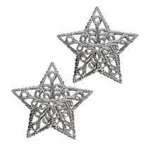 Article Étoile en métal argenté 6cm 20 pcs