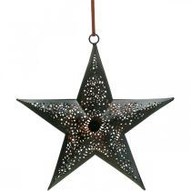 Article Suspension de Noël Star Metal Star Noir H19cm