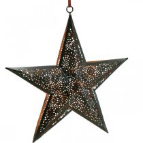 Suspension de Noël étoile étoile en métal noir H25,5cm