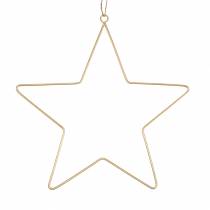 Décoration étoile à suspendre métal doré Ø35cm 4pcs