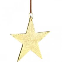 Article Etoile dorée, décoration de l&#39;Avent, pendentif décoration pour Noël 12 × 13cm 2pcs