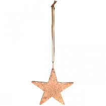 Article Etoile en cuivre à accrocher, décoration sapin de Noël, pendentifs métal 8×9cm 2pcs