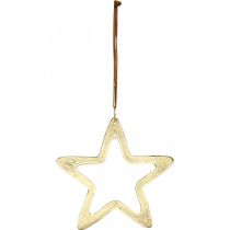 Article Pendentif Noël, décoration étoile pour l'Avent, décoration étoile dorée 14×14cm