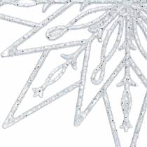 Étoile de glace décorative à suspendre transparente, paillettes 24,5cm 6pcs