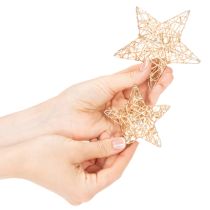 Article Ensemble d'étoiles décoratives en fil de fer, deux tailles, 10 cm, 12 pièces