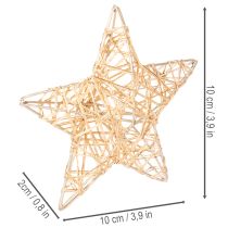Article Ensemble d'étoiles décoratives en fil de fer, deux tailles, 10 cm, 12 pièces