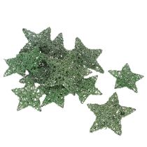 Article Ensemble d'étoiles décoratives en fil de fer vert, deux tailles, 10 cm, 12 pièces