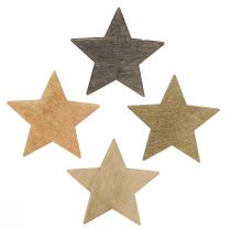 Article Étoiles à disperser décoration en bois Noël Ø4cm 72 pcs
