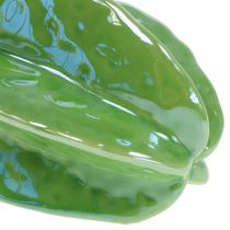 Article Ensemble de 3 décorations en céramique en forme de carambole, 10 cm, verte