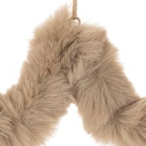 Article Étoile décorative suspendue en fausse fourrure, 21 cm, lot de 4