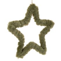 Article Étoile suspendue, fausse fourrure, pour portes et fenêtres, 30 cm, lot de 3