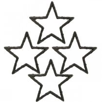 Article Décoration à disperser étoiles de Noël paillettes noires Ø4cm 120 pcs