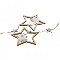 Article Décoration de Noël étoile cintre déco en bois Ø13,5cm 4pcs