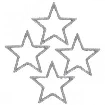 Article Décoration à disperser étoiles de Noël paillettes argentées Ø4cm 120 pcs