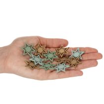 Article Étoiles décoratives en bois assorties, 3 cm, 72 pièces, pour la décoration de table et les loisirs créatifs