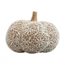Tissu décoration citrouille dentelle de jute blanc/beige décoration vintage Ø18cm