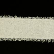 Article Ruban mousseline ruban tissu crème avec franges 40mm 15m
