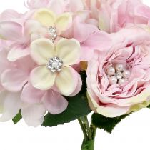 Article Bouquet rose avec perles 29 cm