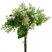 Article Bouquet Décoratif Fleurs Artificielles Bouquet Fleurs Artificielles Vert Blanc L36cm