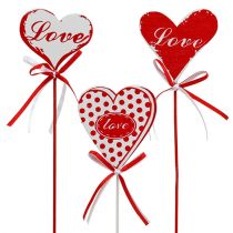 Article Bouchon pour bouquet en forme de coeur, Saint Valentin, décoration florale H6cm 6 pcs