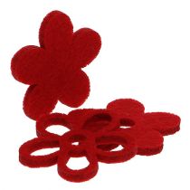 Article Décoration à disperser fleur en feutre rouge assorti en mélange Ø4cm 72 pcs