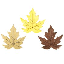 Article Décoration à disperser feuilles d&#39;érable jaune, marron, platine assorties 4cm 72 pcs