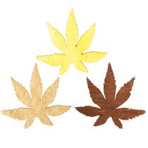 Article Décoration à disperser feuilles jaunes, marron, platine assorties 4cm 72 pcs