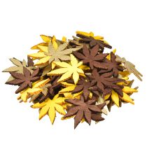 Article Décoration à disperser feuilles jaunes, marron, platine assorties 4cm 72 pcs