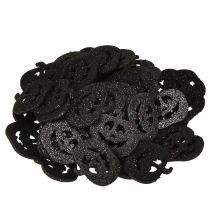 Article Décoration à disperser Décoration citrouille d'Halloween 4 cm noir, paillettes 72 pcs