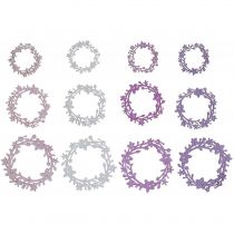 Décoration à parsemer couronne de fleurs en bois pièces à parsemer couleur printemps Ø3-5cm 24p