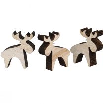 Article Décoration à disperser en bois décoration élan marron naturel 2x2,5cm 108 pcs