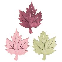 Article Décoration de table en bois feuilles d&#39;automne colorées 3x4cm 72 pcs