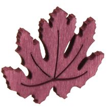 Article Décoration de table en bois feuilles d&#39;automne violet rose vert 4cm 72 pièces