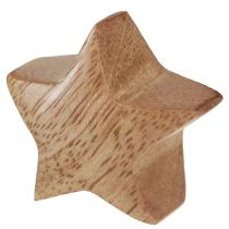 Article Décoration à disperser en bois mini étoiles Décoration de l&#39;Avent en bois de manguier 3 cm 9 pièces