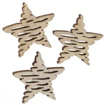 Article Décoration à disperser étoiles en bois Noël naturel Ø4cm 72 pcs