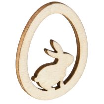 Article Décorations de Pâques pour bricolage, œuf de lapin, bois naturel, 4 cm, 72 pièces
