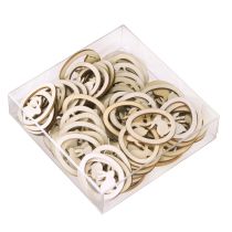 Article Décorations de Pâques pour bricolage, œuf de lapin, bois naturel, 4 cm, 72 pièces