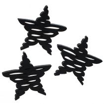 Article Décoration à disperser étoiles noires Noël bois Ø4cm 72 pcs