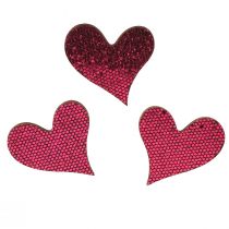 Article Décoration à disperser coeur violet 3-5cm 48 pcs