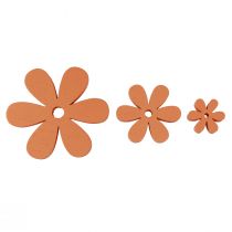 Article Décoration à disperser fleurs en bois fleurs orange été Ø2–6cm 20pcs