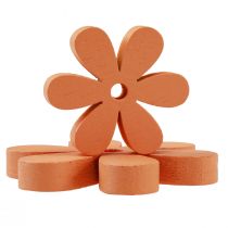 Article Décoration à disperser fleurs en bois fleurs orange été Ø2–6cm 20pcs