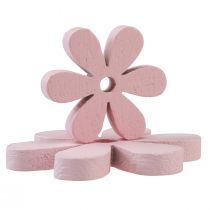 Article Décoration à disperser fleurs en bois rose décoration de table été Ø2–6cm 20 pcs