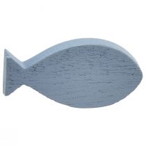 Article Décoration à disperser décoration en bois poisson bleu blanc maritime 3–8cm 24pcs