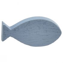 Article Décoration à disperser décoration en bois poisson bleu blanc maritime 3–8cm 24 pcs