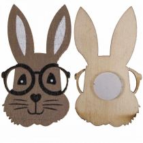 Article Décoration à disperser lapin en bois avec lunettes marron blanc 2,5×4,5cm 48 pcs