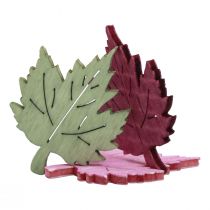 Article Décoration de table en bois feuilles d&#39;automne colorées 3x4cm 72 pcs